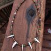 Shell Necklace with Agate and Jasper Beads - Image 2