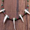 Shell Necklace with Agate and Jasper Beads