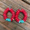 Zuni Inspired Coral and Turquoise Earrings SOLD