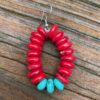 Zuni Inspired Coral and Turquoise Earrings SOLD - Image 2