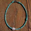 turquoise and pearl anklet