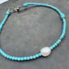 Turquoise and Pearl Anklet